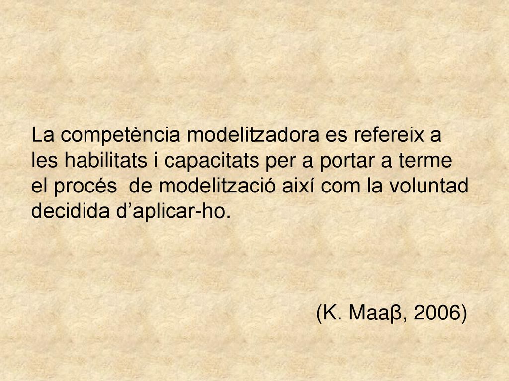 La competència modelitzadora es refereix a les habilitats i capacitats per a portar a terme el procés de modelització així com la voluntad decidida d’aplicar-ho.