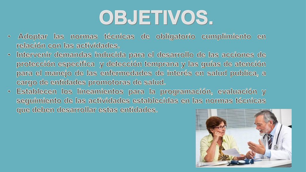 OBJETIVOS. Adoptar las normas técnicas de obligatorio cumplimiento en relación con las actividades.