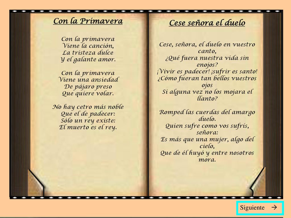 Con la Primavera Cese señora el duelo Siguiente 