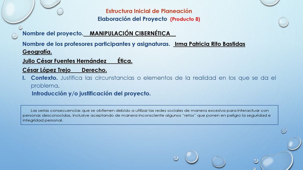 Elaboración del Proyecto (Producto 8)