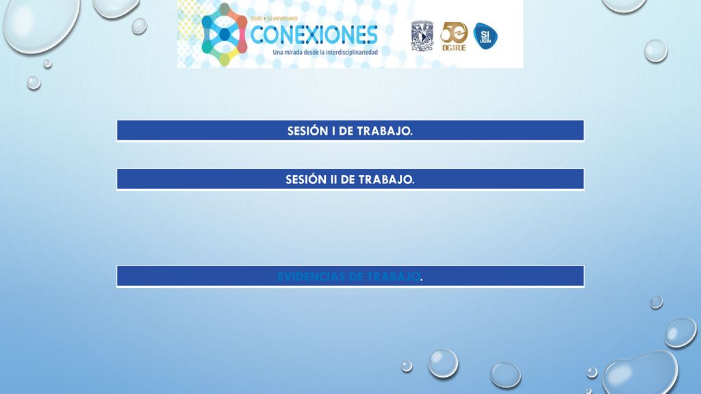 SESIÓN I DE TRABAJO. SESIÓN II DE TRABAJO. EVIDENCIAS DE TRABAJO.