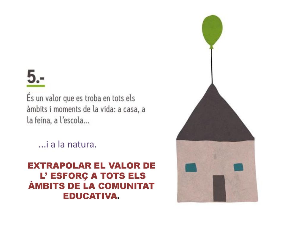 L’ ESFORÇ A TOTS ELS ÀMBITS DE LA COMUNITAT EDUCATIVA.