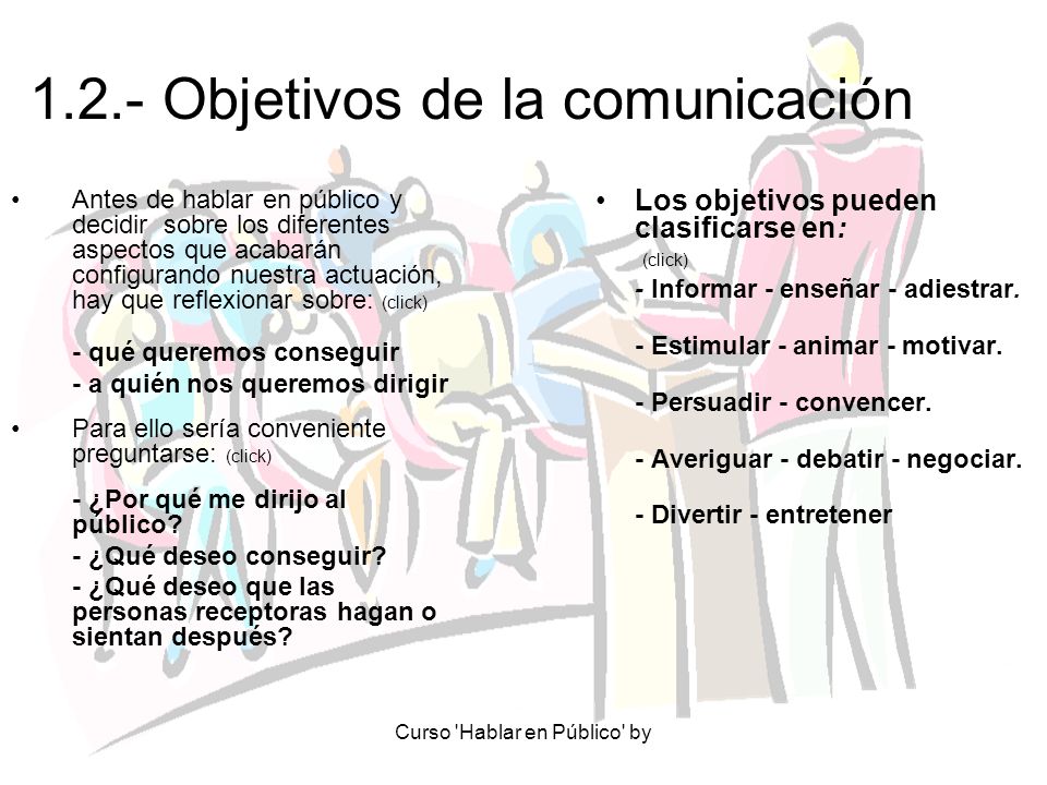 1.2.- Objetivos de la comunicación