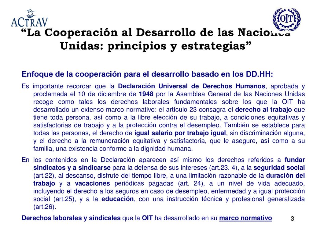 La Cooperación al Desarrollo de las Naciones Unidas: principios y estrategias