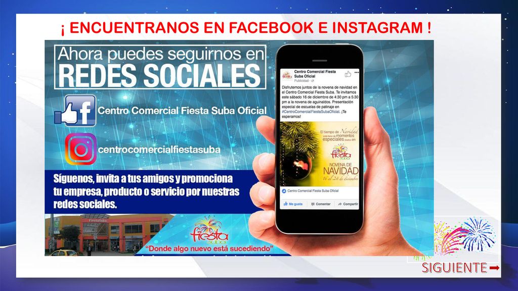 ¡ ENCUENTRANOS EN FACEBOOK E INSTAGRAM !