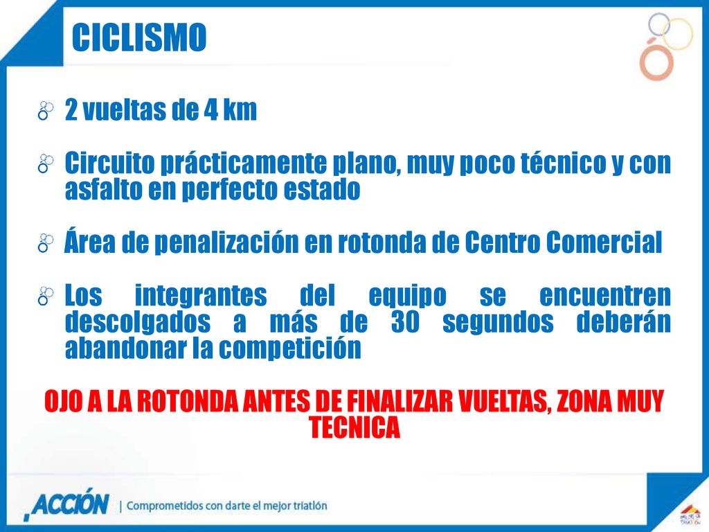 OJO A LA ROTONDA ANTES DE FINALIZAR VUELTAS, ZONA MUY TECNICA