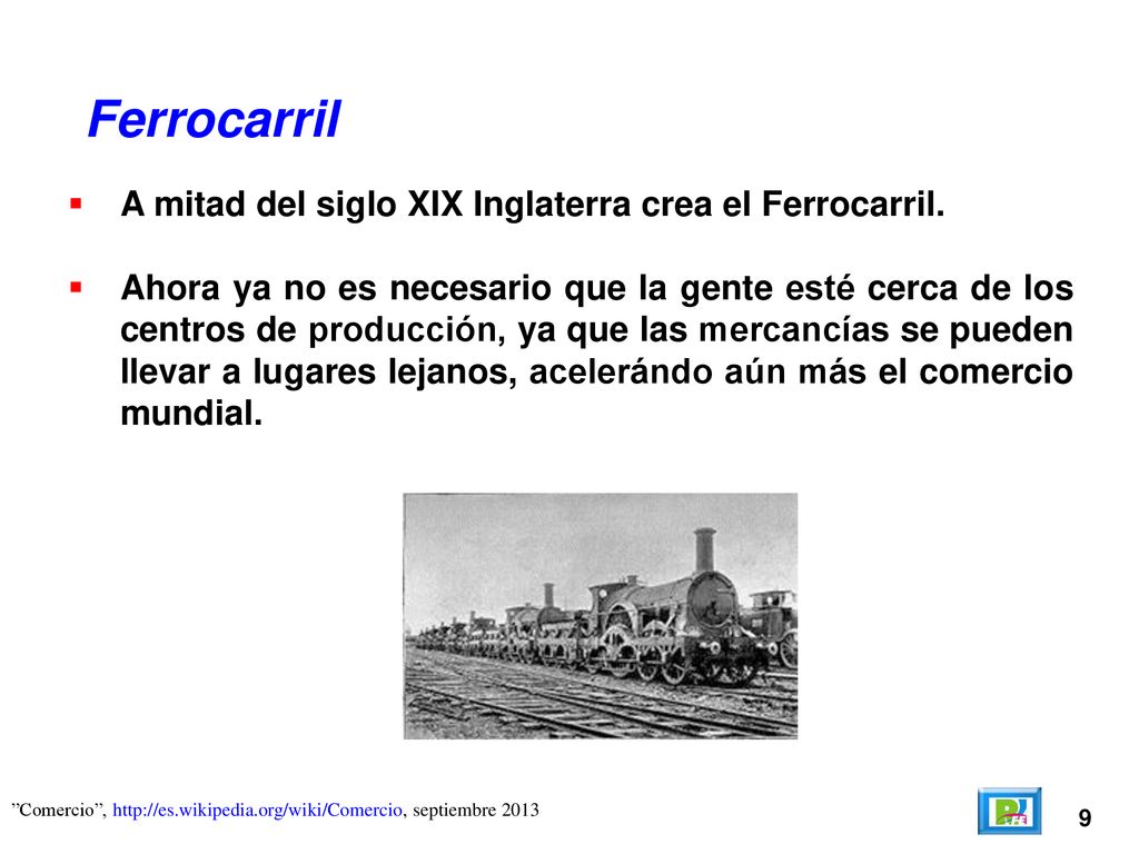 Ferrocarril A mitad del siglo XIX Inglaterra crea el Ferrocarril.