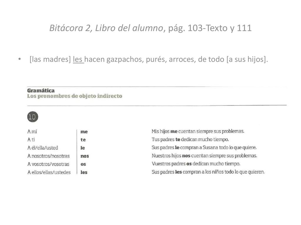 Bitácora 2, Libro del alumno, pág. 103-Texto y 111