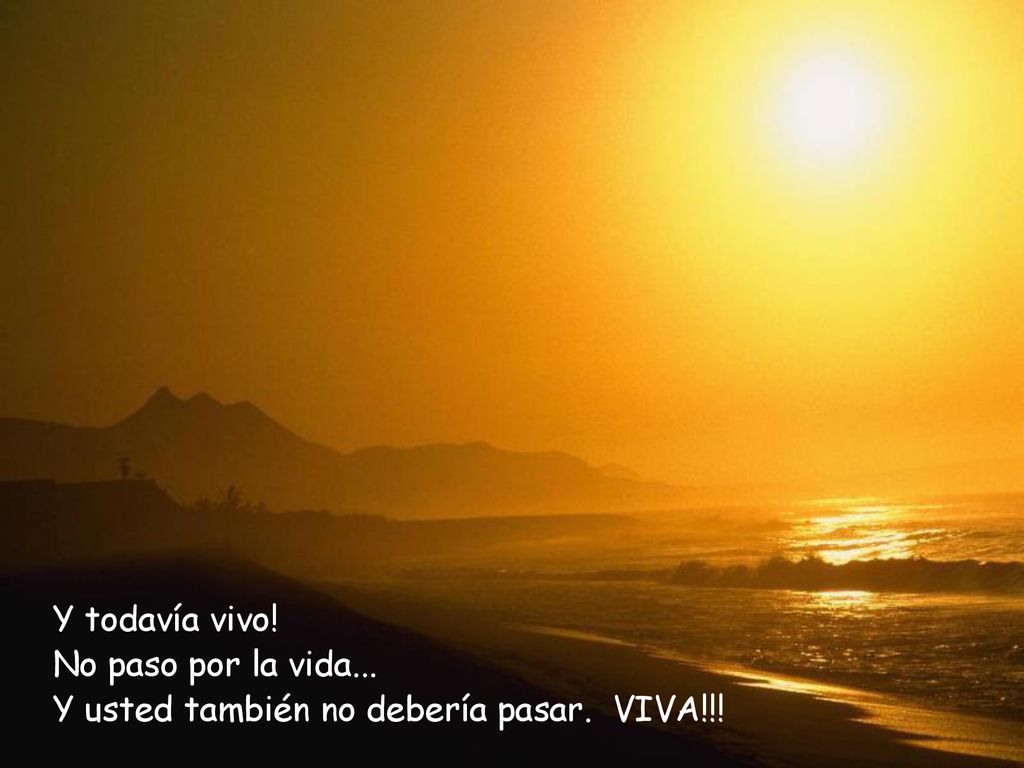 Y todavía vivo! No paso por la vida... Y usted también no debería pasar. VIVA!!!