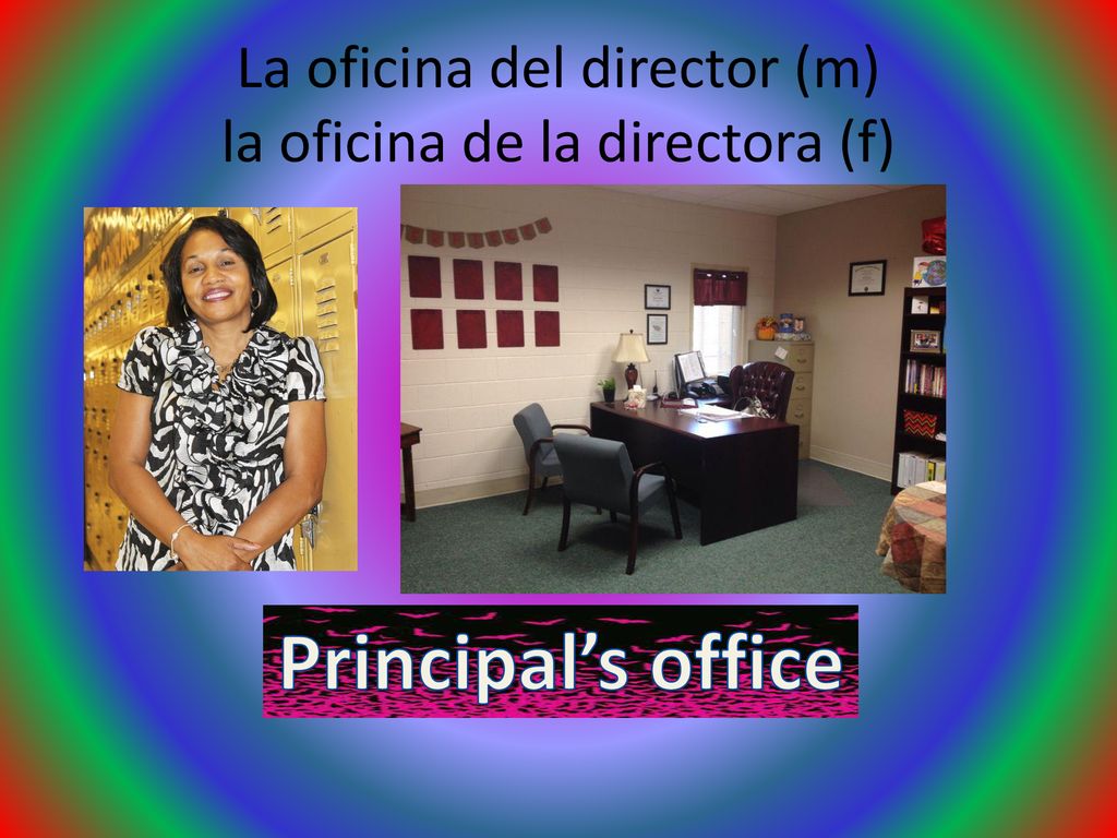 La oficina del director (m) la oficina de la directora (f)