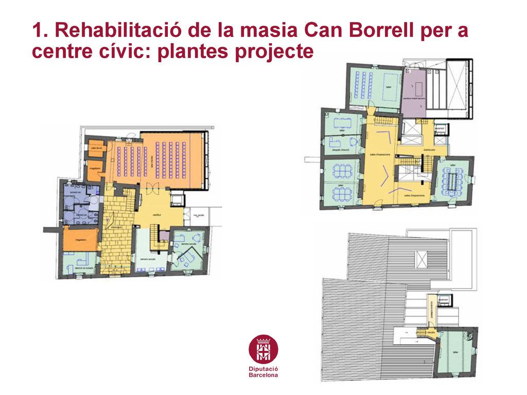 1. Rehabilitació de la masia Can Borrell per a centre cívic: plantes projecte