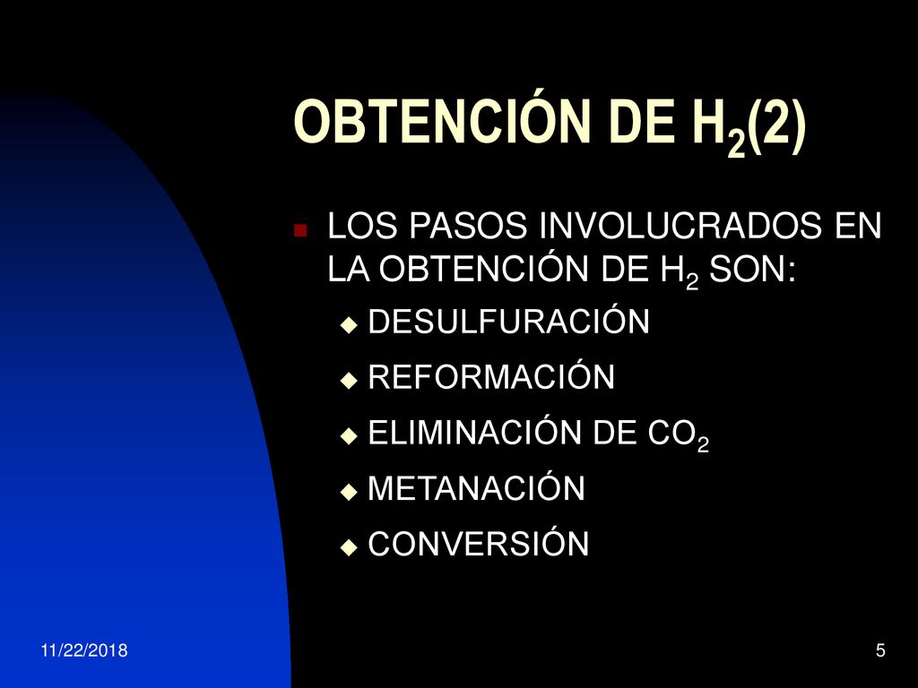 OBTENCIÓN DE H2(2) LOS PASOS INVOLUCRADOS EN LA OBTENCIÓN DE H2 SON: