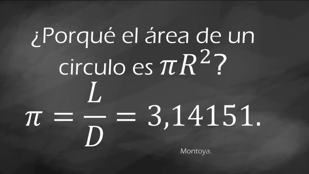 ¿Porqué el área de un circulo es 𝜋 𝑅 2 𝜋= 𝐿 𝐷 =3,14151.