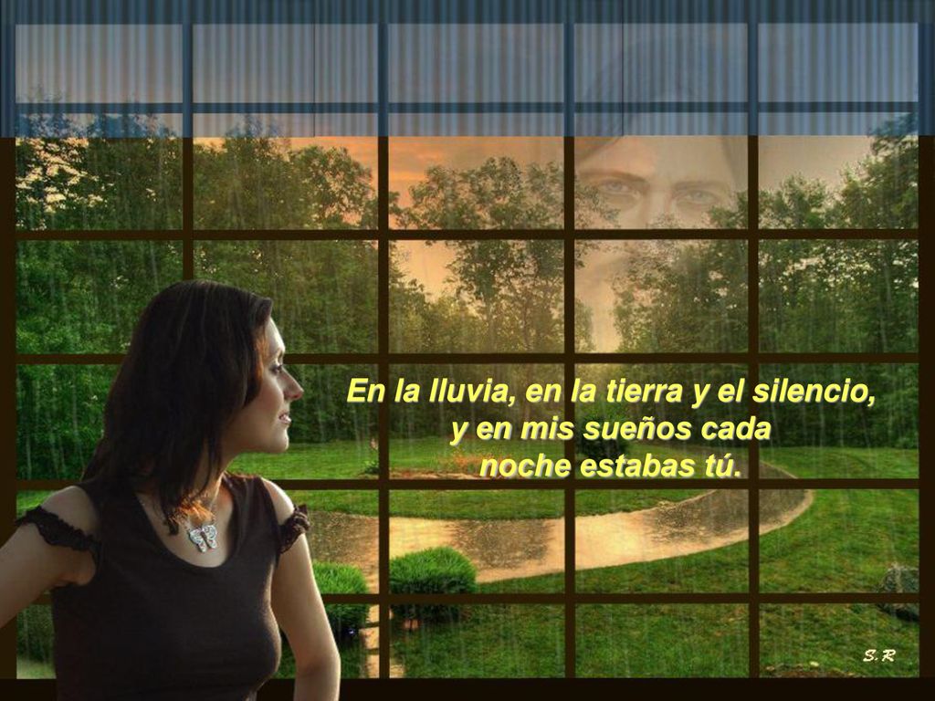 En la lluvia, en la tierra y el silencio, y en mis sueños cada
