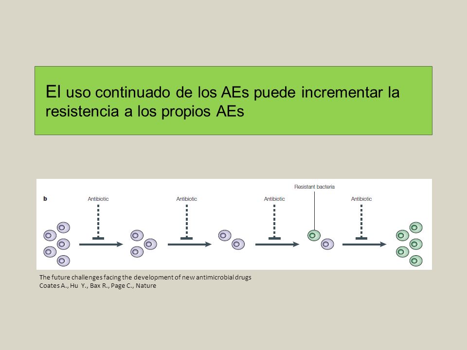 El uso continuado de los AEs puede incrementar la resistencia a los propios AEs