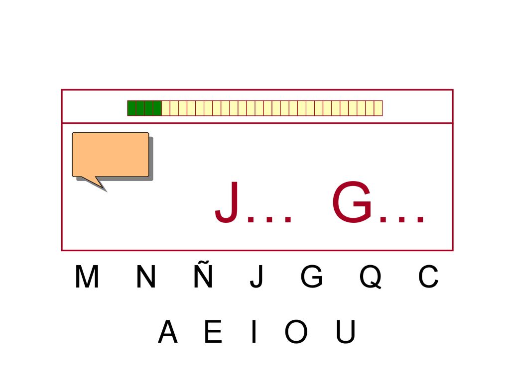 J… G… M N Ñ J G Q C A E I O U