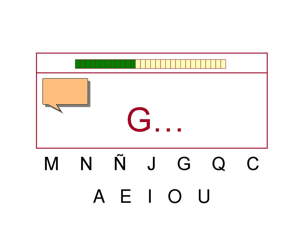 G… M N Ñ J G Q C A E I O U