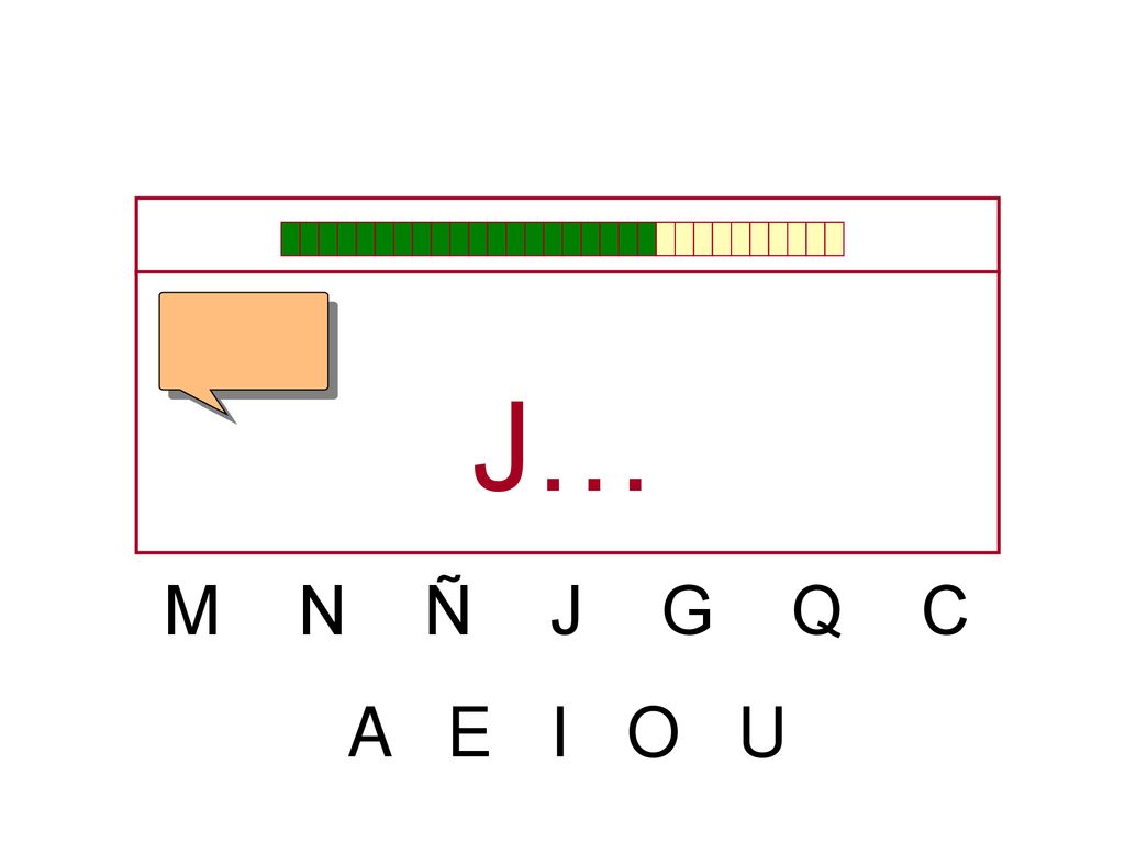 J… M N Ñ J G Q C A E I O U