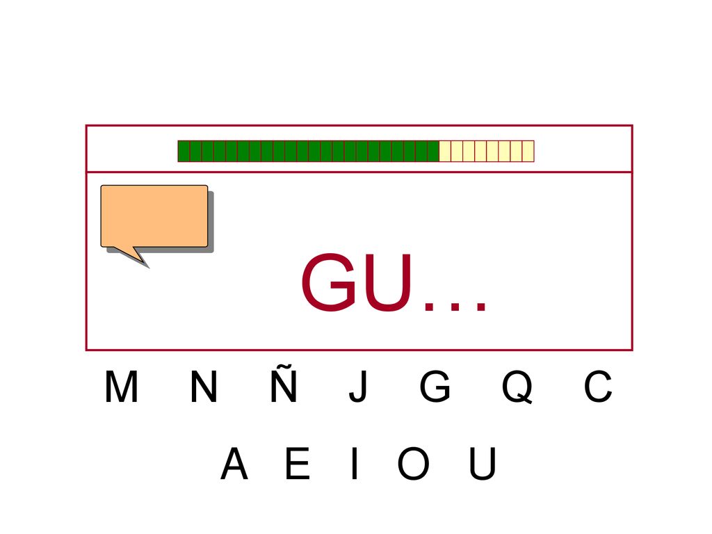 GU… M N Ñ J G Q C A E I O U