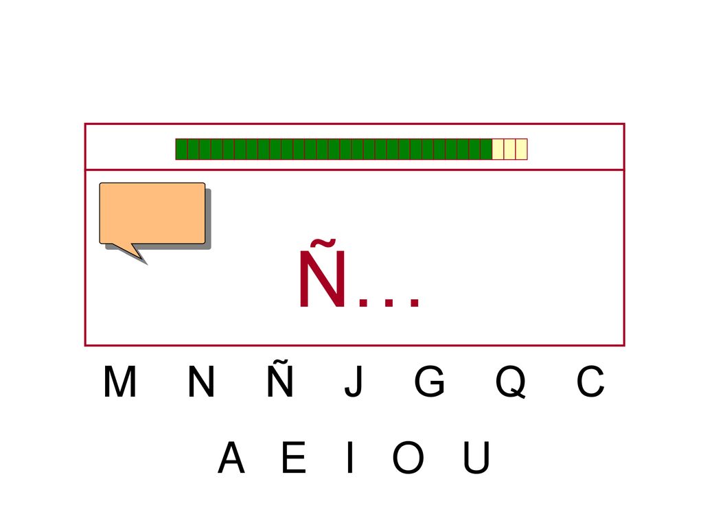 Ñ… M N Ñ J G Q C A E I O U
