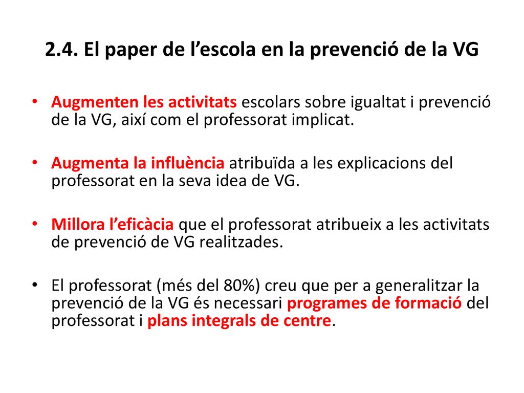 2.4. El paper de l’escola en la prevenció de la VG