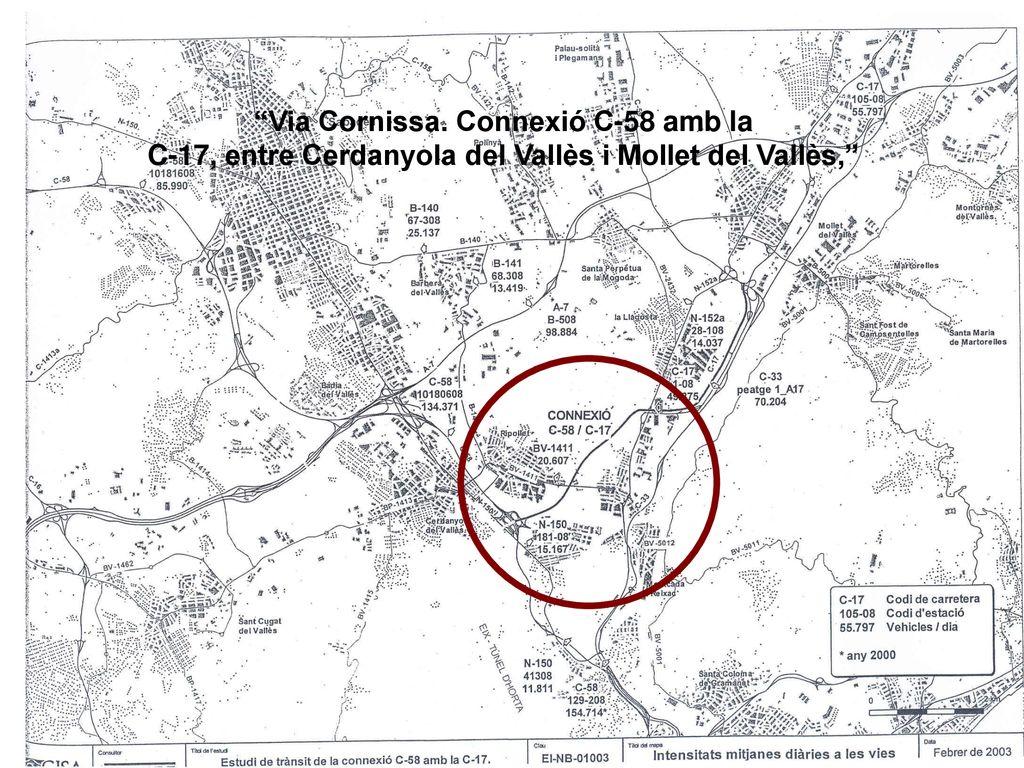 Via Cornissa. Connexió C-58 amb la C-17, entre Cerdanyola del Vallès i Mollet del Vallès,
