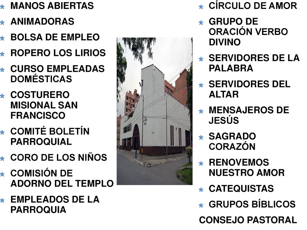MANOS ABIERTAS ANIMADORAS. BOLSA DE EMPLEO. ROPERO LOS LIRIOS. CURSO EMPLEADAS DOMÉSTICAS. COSTURERO MISIONAL SAN FRANCISCO.