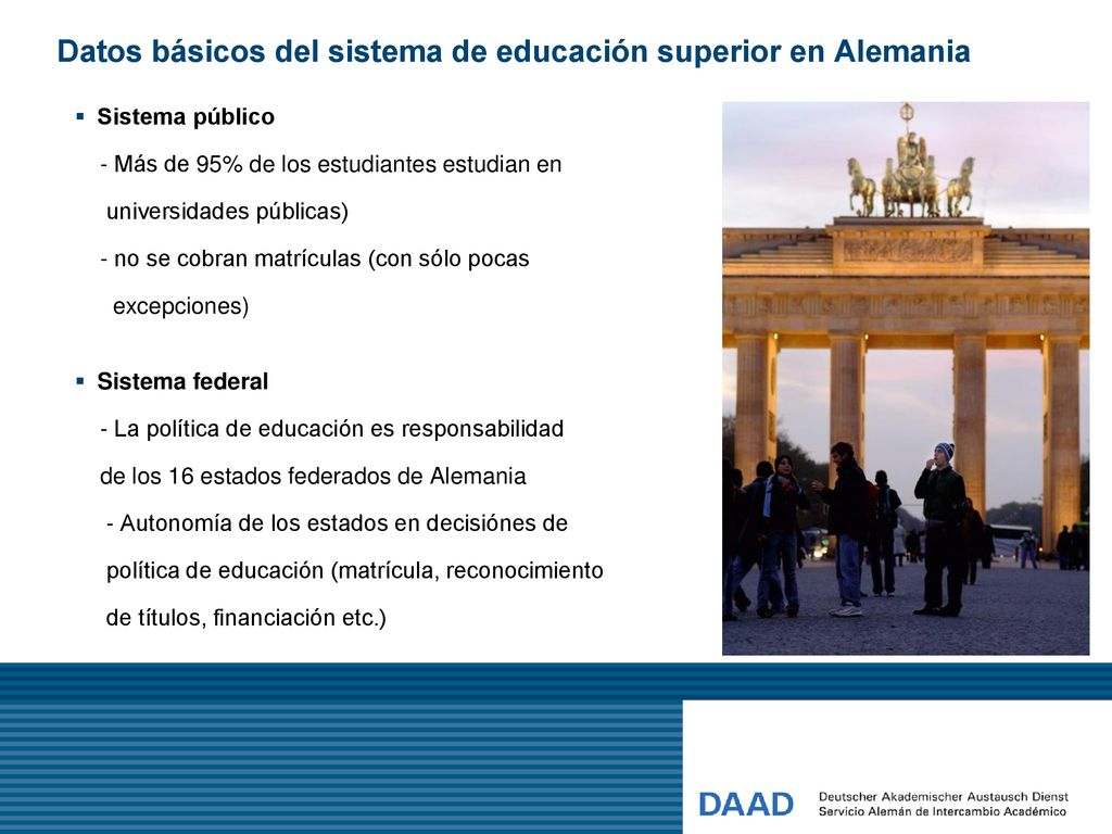 Datos básicos del sistema de educación superior en Alemania