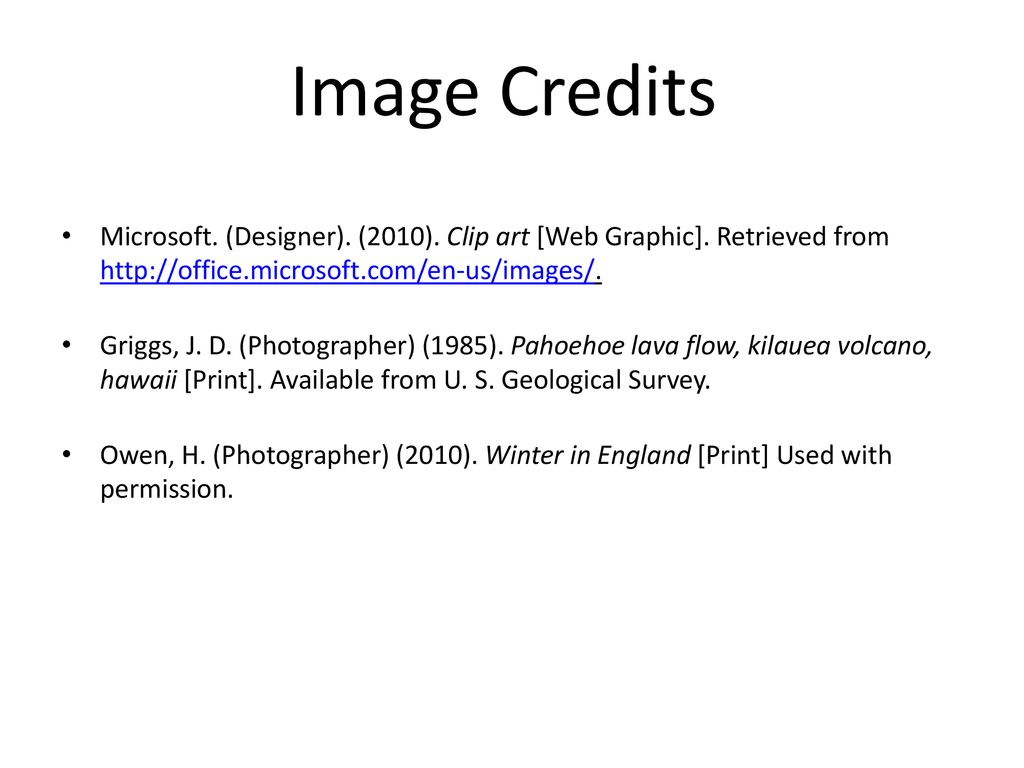 Image Credits Microsoft. (Designer). (2010). Clip art [Web Graphic]. Retrieved from