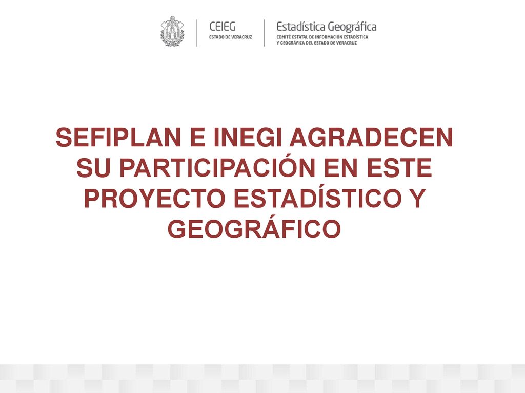 SEFIPLAN E INEGI AGRADECEN SU PARTICIPACIÓN EN ESTE PROYECTO ESTADÍSTICO Y GEOGRÁFICO