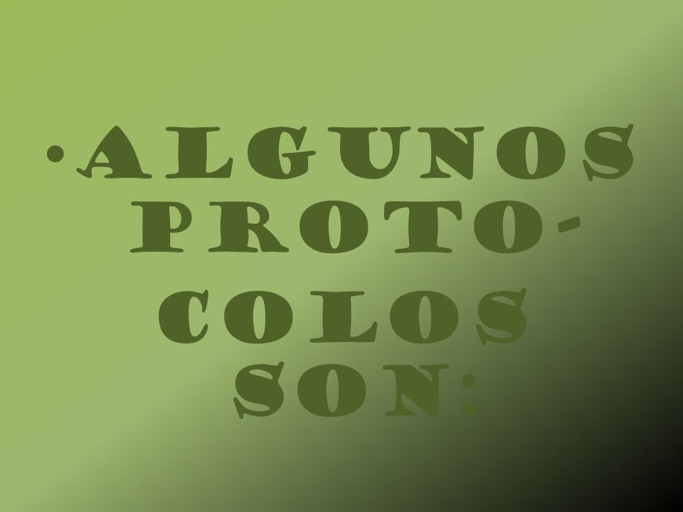 ALGUNOS PROTO- COLOS SON:
