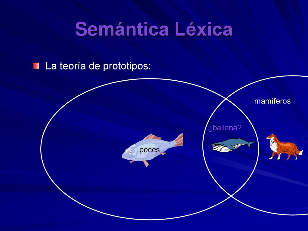 Semántica Léxica La teoría de prototipos: peces mamíferos ¿ballena