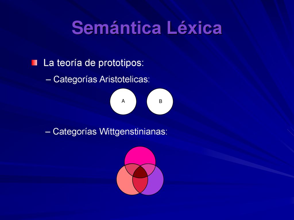Semántica Léxica La teoría de prototipos: Categorías Aristotelicas: