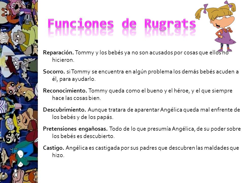 Funciones de Rugrats Reparación. Tommy y los bebés ya no son acusados por cosas que ellos no hicieron.