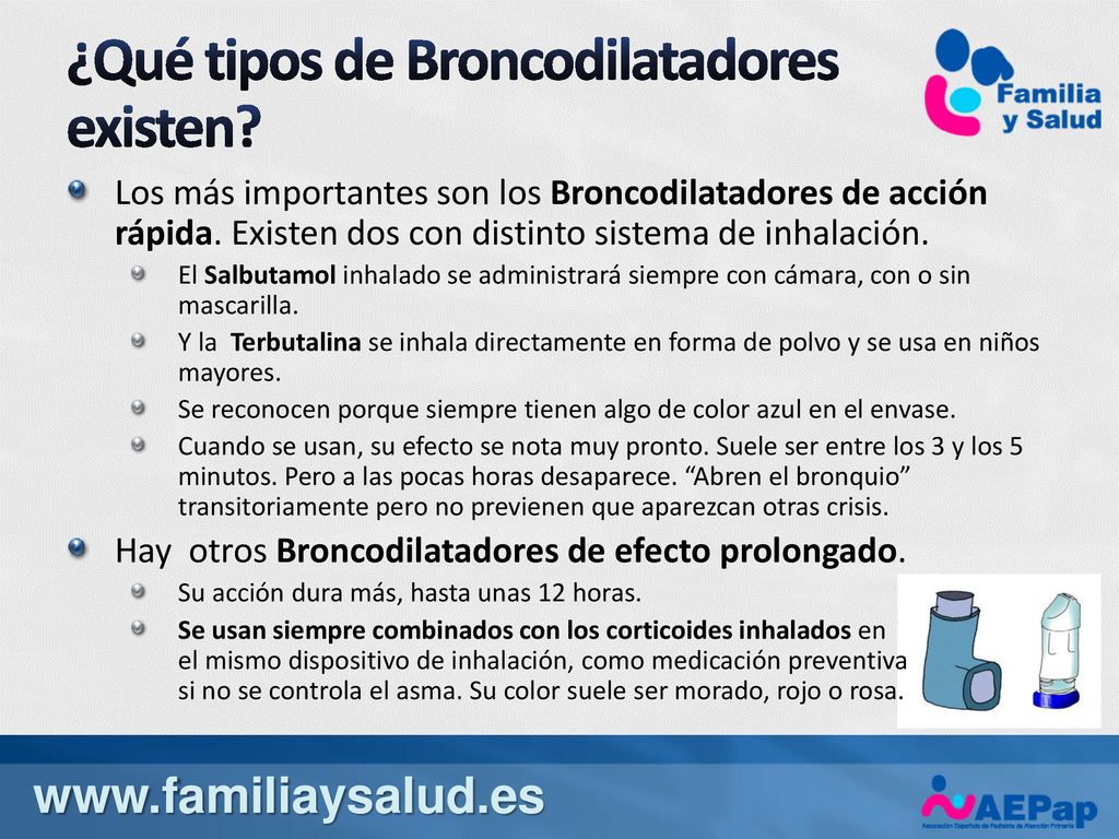 ¿Qué tipos de Broncodilatadores existen