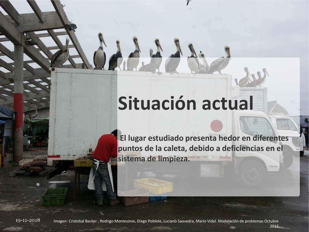 Situación actual El lugar estudiado presenta hedor en diferentes puntos de la caleta, debido a deficiencias en el sistema de limpieza.