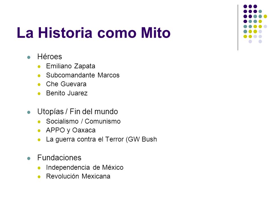 La Historia como Mito Héroes Utopías / Fin del mundo Fundaciones