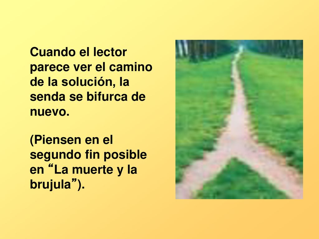 Cuando el lector parece ver el camino de la solución, la senda se bifurca de nuevo.
