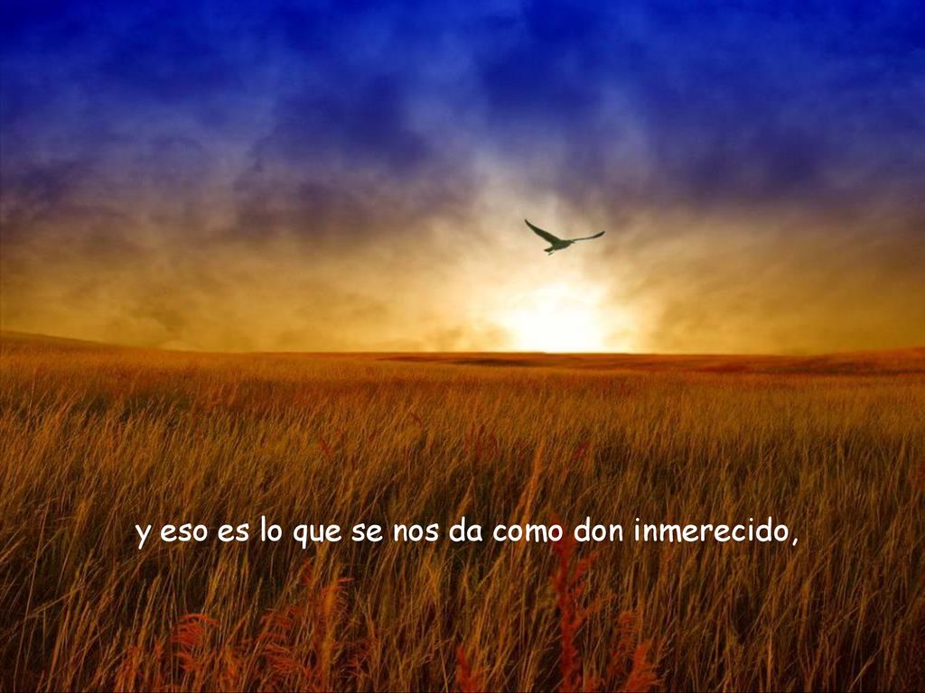 y eso es lo que se nos da como don inmerecido,