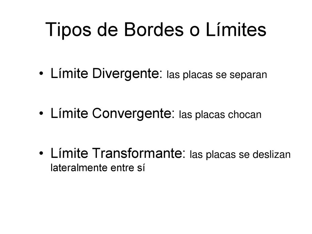 Tipos de Bordes o Límites