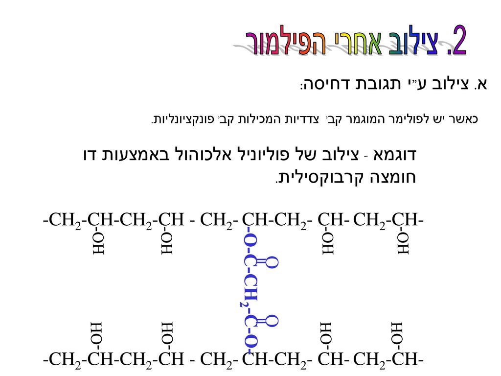 2. צילוב אחרי הפילמור א. צילוב ע י תגובת דחיסה: