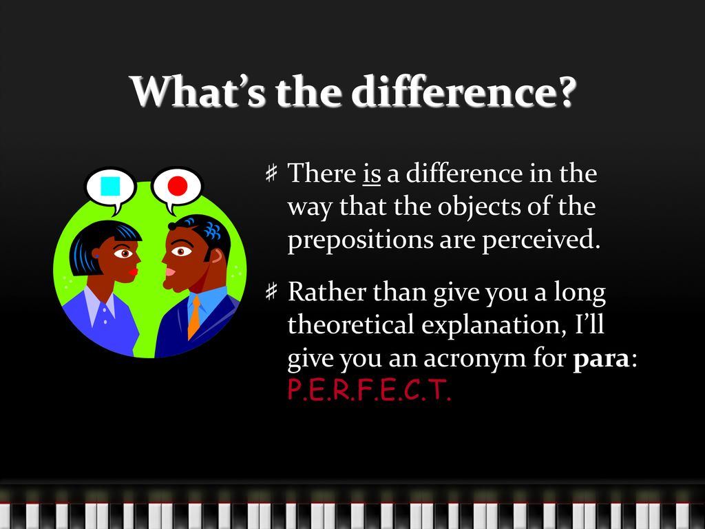 What’s the difference There is a difference in the way that the objects of the prepositions are perceived.