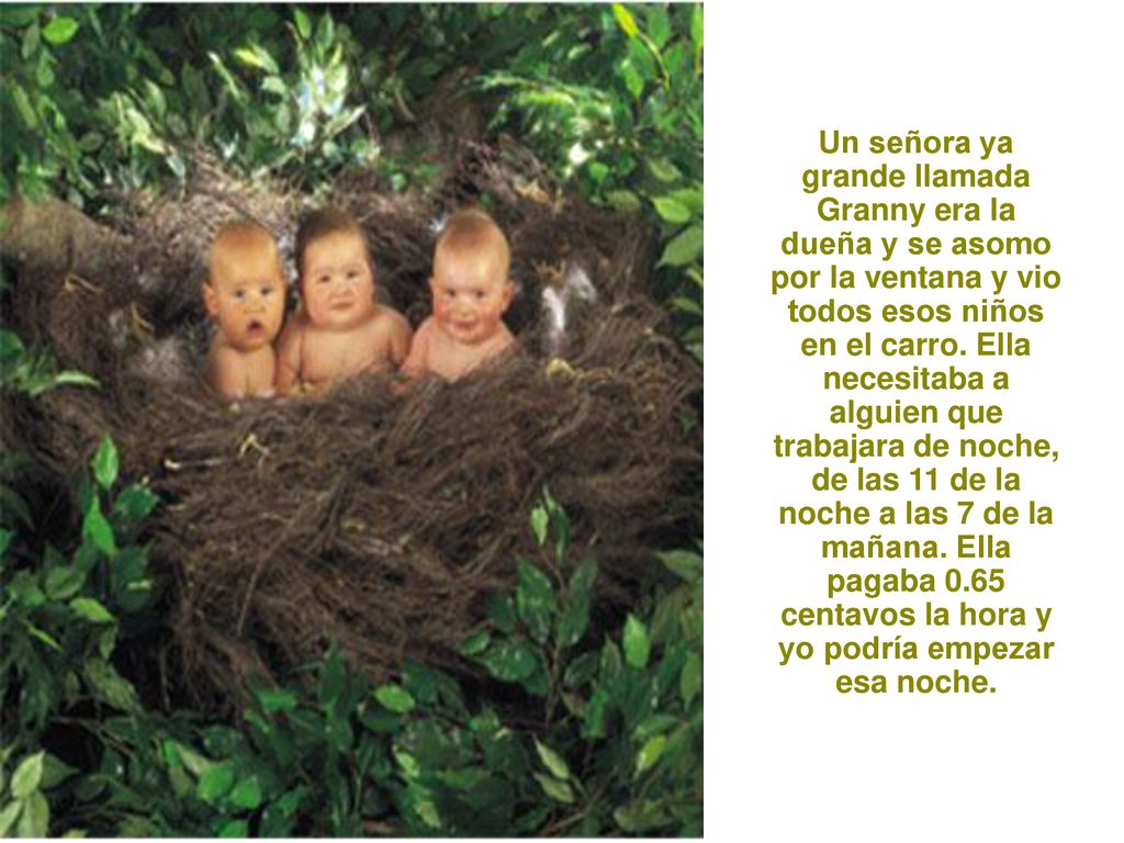 Un señora ya grande llamada Granny era la dueña y se asomo por la ventana y vio todos esos niños en el carro.
