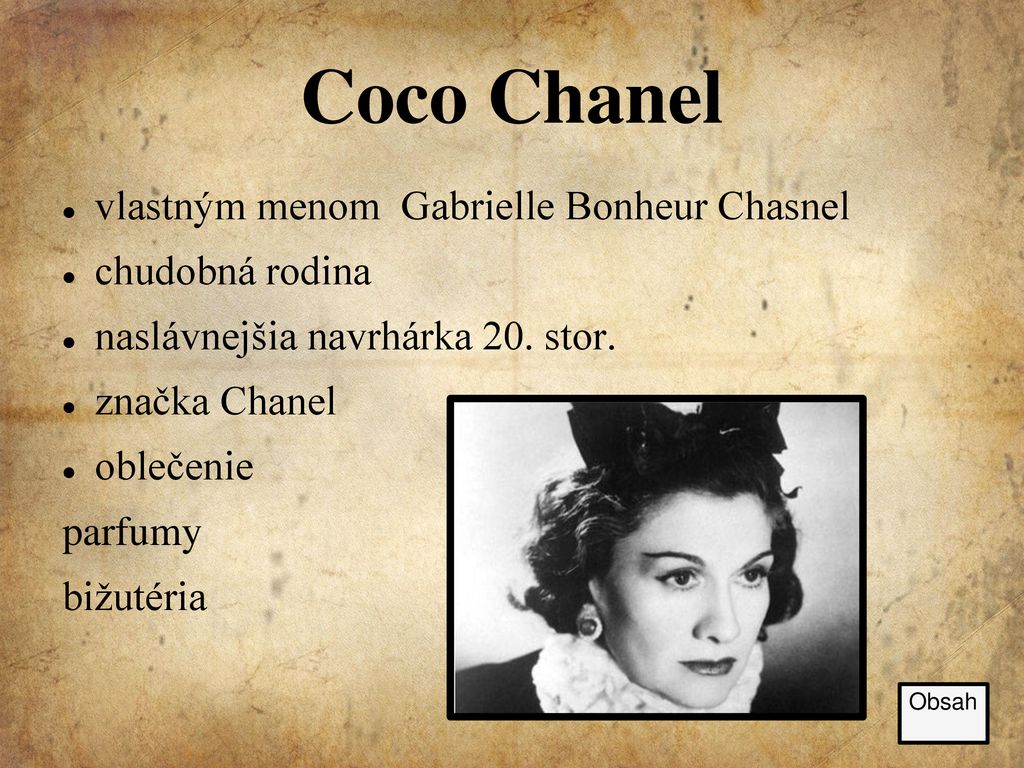 Veronika Kallová GJAR 1.A Coco Chanel. - ppt descargar