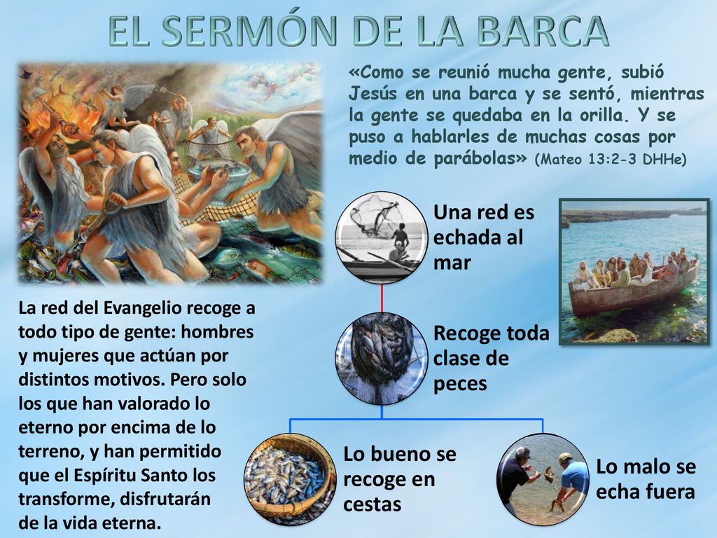 EL SERMÓN DE LA BARCA Una red es echada al mar