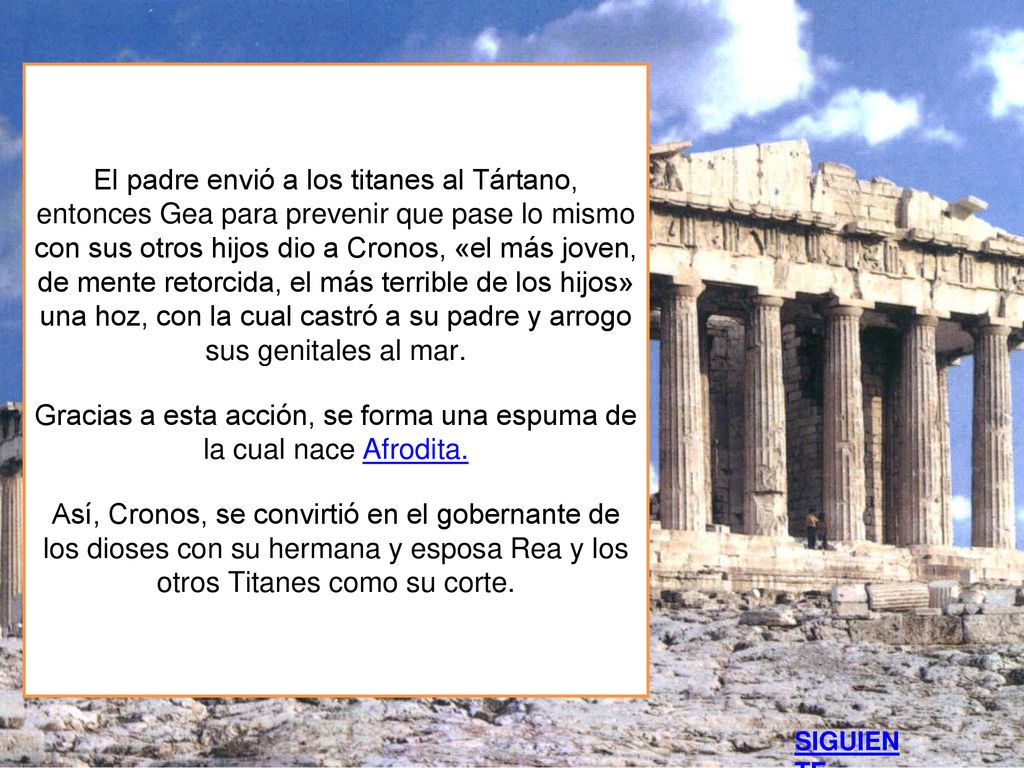 Gracias a esta acción, se forma una espuma de la cual nace Afrodita.