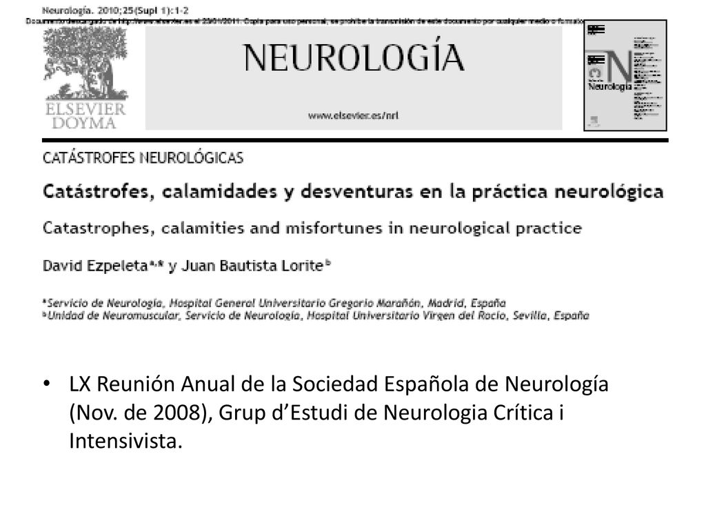 LX Reunión Anual de la Sociedad Española de Neurología (Nov