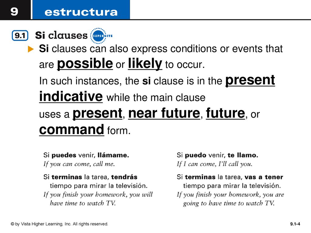 Si clauses can also express conditions or events that are possible or likely to occur. In such instances, the si clause is in the present indicative while the main clause uses a present, near future, future, or command form.