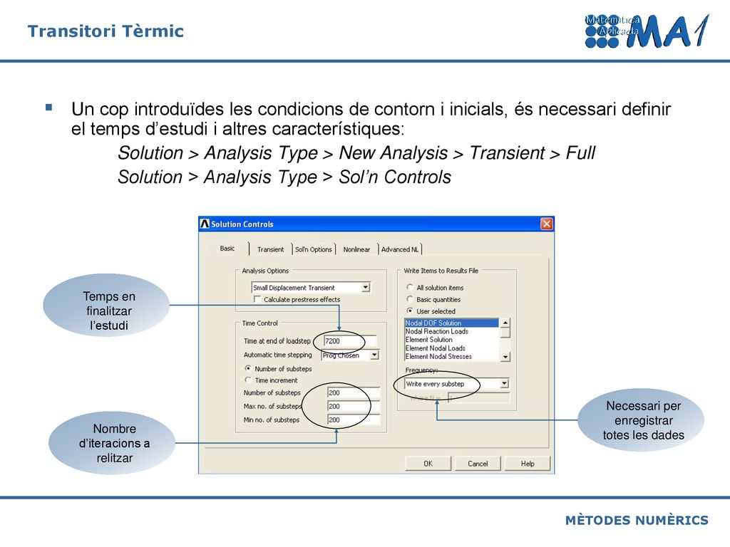 Solution > Analysis Type > New Analysis > Transient > Full