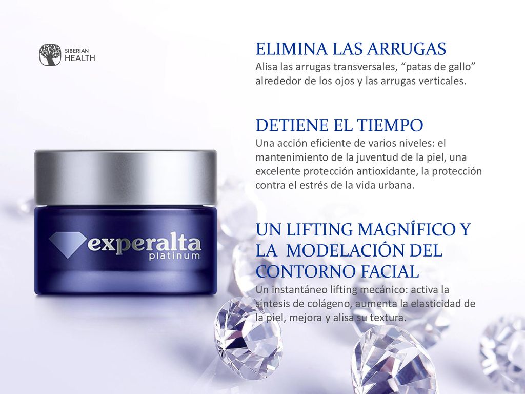 ELIMINA LAS ARRUGAS Alisa las arrugas transversales, patas de gallo alrededor de los ojos y las arrugas verticales.
